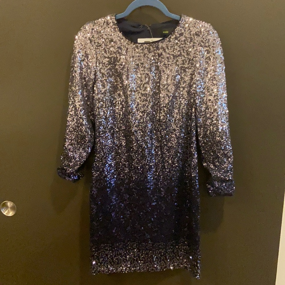 Never Worn Only Modeled Ombre Sequin Mini Party Dress